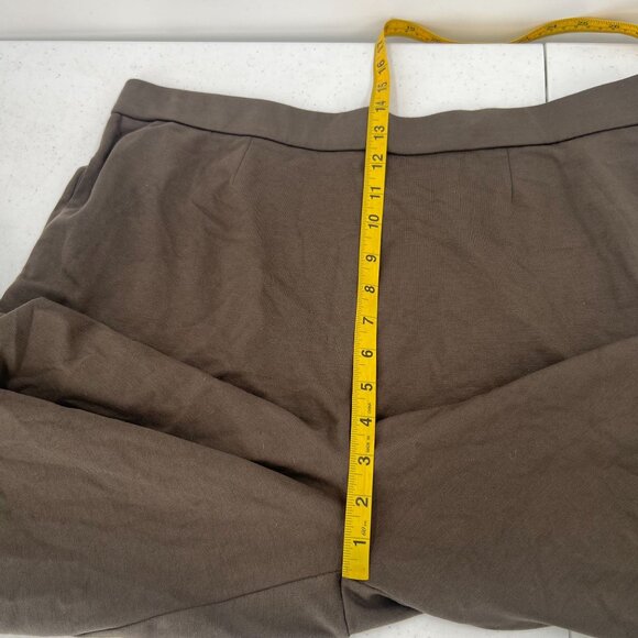 Marla Wynne 1X Plus Wide Leg Pull On Pants Trousers Stretch Knit Brown - Picture 9 of 11